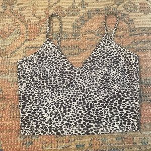 cropped tank top, cow print